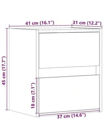VidaXL TV Wand Units LED Pcs 41x31x45 Cm Grijs Sonoma Oak view 2