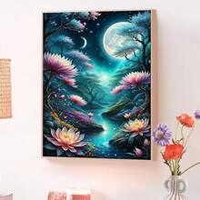 16x20英寸成人数码油画套装 - 简易丙烯颜料套装，含画笔和颜料，是家居装饰和生日、父亲节、圣诞节、母亲节礼物的完美之选。