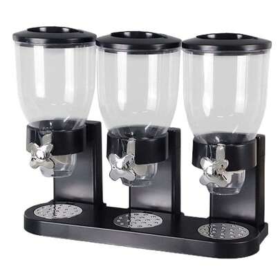 Dispensador de alimentos de tres en uno dispensador de productos secos de mesa 6l dispensador de contenedores de cereales Máquina de tres tazas de cereales - - 6l (tres barriles)