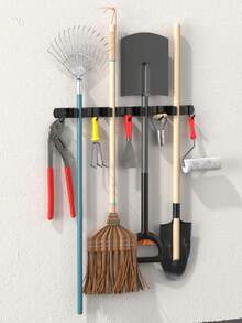 1 pieza Organizador de herramientas montado en la pared, 4 clips, 5 ganchos, estante práctico para herramientas para garaje, taller, hogar, solución de almacenamiento eficiente de herramientas, mantiene las herramientas organizadas y accesibles, diseño ahorra espacio, ideal para regalo de vacaciones, Día del Padre, Navidad, inauguración de la casa, palabras clave de alta conversión para organización y obsequios, imprescindible para entusiastas del bricolaje y mejoras del hogar.