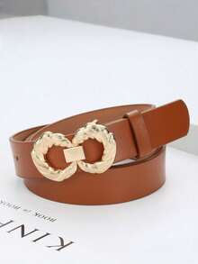 1pc Women's Fashion Versatile Braided Buckle Denim Belt