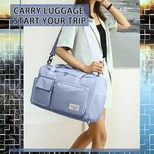 ANNA TOSANI Bolsa Fitness Maleta Deporte, Bolsa Deporte con Compartimentos para Zapatos y Bolsillo Húmedo para Hombre y Mujer Bolsa de Viaje Grande Deporte Bolsa Gimnasio Plegable Natación (Azul) - AZUL - Ver 2