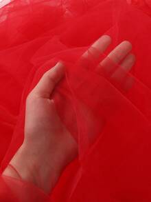 4pcs Red Tulle Arch Fabric, Party Backdrop Curtain, Wedding Arch Fabric - Pole Sleeve, Swag Tulle, Wedding Party Backdrop Fabric, Bridal Shower Birthday Party Decor Supplies, Bridal Shower, Wedding Supplies, Wedding Decor Tulle, Wedding Favors, New Year, Christmas Decor, Valentine's Day, Stage Decor Mesh Netting (With Clips) - Red - View 8