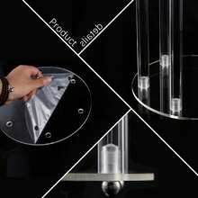 Vincidern 1PC 8 Arm Clear Candelabra Candle Holder For Wedding Table Centerpieces,38.5 Inches Tall Floor Arcylic Candlesticks Candle Holder With Removable Lampshade For Table Dinner Birthday Party Fireplace Decoration,No Candles Included - 8頭透明燭台 - 查看 9