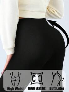 Women's Thermal Leggings High Waist Slimming Warm Tights Thermal Pantyhose Pants Lamb Cashmere High Waisted Bottom Pants Thick Thicken Leggings Winter Casual Tights