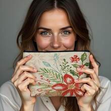 حقيبة مكياج للمناسبات العطلات - حقيبة كانفاس مع سحاب لحفظ مستحضرات التجميل، حقيبة كانفاس للمناسبات، منظم مكياج للسفر، حقيبة مكياج بزهور، منظم سفر خفيف الوزن مقاوم للماء مع سحاب، حقيبة مستحضرات تجميل مدمجة للاستخدام اليومي والعطلات، لحفظ أحمر الشفاه والبودرة ومستحضرات التجميل والعناية بالبشرة