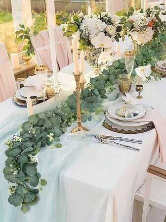 Guirnaldas de eucalipto, vid artificial de hojas de eucalipto mixtas de 180 cm de largo, guirnalda de plantas colgantes para centro de mesa de granja, repisa, arco de boda, decoración navideña, decoración de habitación, decoración del hogar, decoración de cocina, decoración de boda, decoración de mesa, centros de mesa, decoración de oficina, decoración de jardín