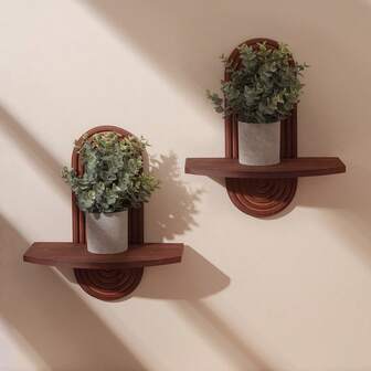 1 件/2 件波西米亚风格木质彩虹壁架，波西米亚风格悬挂式书架，适用于客厅浴室卧室教室办公室壁挂式书架，墙壁装饰