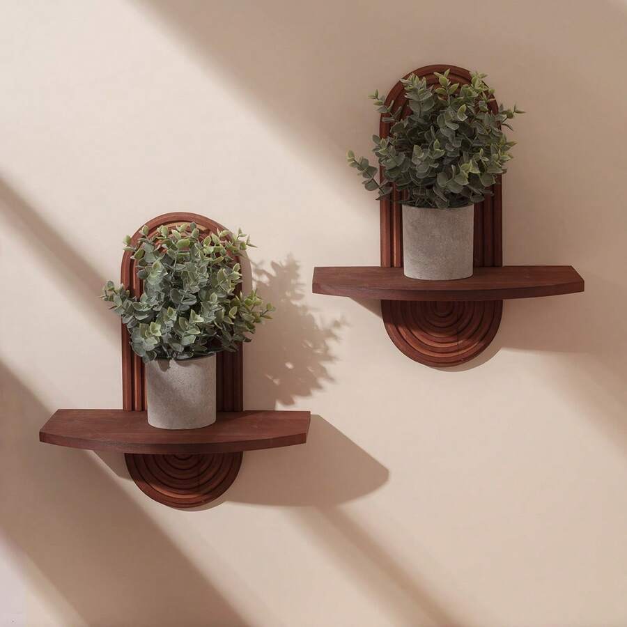 1 pieza/2 piezas Estantes de pared de arcoíris de madera bohemio, estante colgante bohemio, estantería de pared para libros para sala de estar, baño, dormitorio, aula, oficina, decoración de pared