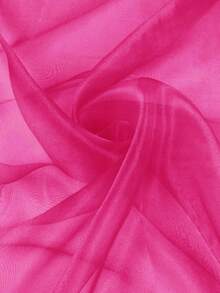 1 Stück transparenter Organza Stoff, Seide Organza Stoff für Hochzeitsfeier Dekoration, Vorhang Hintergrund - Heißes Pink - Übersicht 1