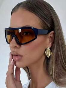 1pc Women's Shield Shaped Sports Eyeglasses, Casual Versatile Outdoor Glasses - 彩色 - 查看 11