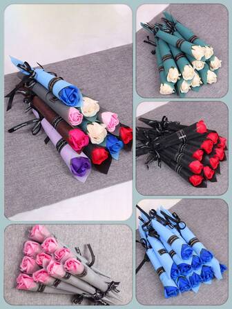 Konstgjorda rosor med kronblad, festgåva för damer, flickvänner och väninnor, lämplig för födelsedag, bröllop, jul, helgdag, företagsöppning, alla hjärtans dag, bröllop, födelsedag, årsdag, gästpresent, brudtärnepresent, festdekoration