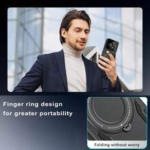 Redmi 14C 4G/Compatible Poco C75 4G Phone Case With Ring Holder, Large Window Design - Black - View 7