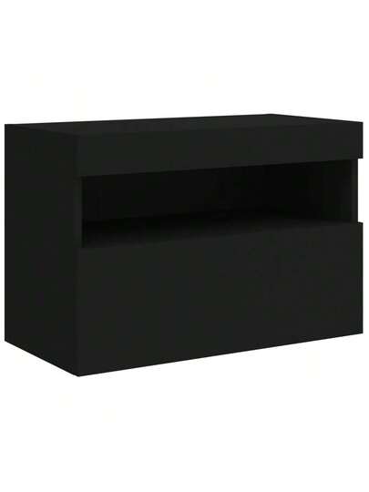 VidaXL TV Wand Unit LED Lighting 60x30x40 Cm Zwart view 3