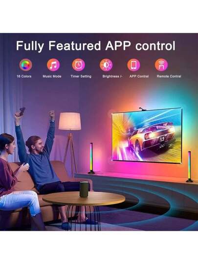 NBBUFF RGB+IC Verlichting Bar, Slimme LED Night Home 200+ Scene Modes 16 Million s, Three Control Modes, Dynamic Music Sync Mode, Lamps Bedroom PC TV Backlight, view 5