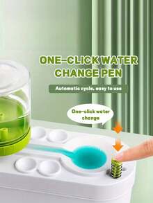 Compact Automatic Paintbrush Cleaner System - One-Touch Water Recirculation, Portable Design For Artists, Ideal For Watercolor & Acrylic Paints