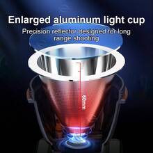 1 件强光 LED 头灯，XPG 超亮 LED 头灯，3 种照明模式，大光圈泛光头灯手电筒，多用途可充电头灯，带可调节头灯，便携式户外头灯，适用于夜间骑行、露营、徒步旅行、钓鱼、狩猎、探险、登山、紧急情况 - 黑色 - 查看 6