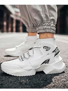 2024春夏时尚透气袜鞋休闲运动鞋轻便跑步鞋男士减震鞋 - 白色 - 查看 10