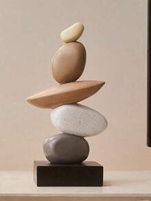 Stacking Stone Sculpture - Abstract Balancing Rock Art Resin Sculpture, Stylish And Elegant Design, Decorative Desktop Figurine For Home And Office Gift Birthday Graduation Christmas Gift