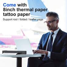 Portable Printers Wireless For Travel, Inkless Thermal Printer, Small Bluetooth Mobile Compact Printer Support 8.5" X 11" US Letter & A4,Compatible With IPhone Phone Laptop For Home Car Office Receipt