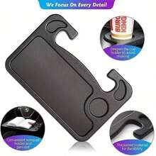 4 In 1 Car Steering Wheel Table, Multifunctional Car Seat Tray For Eating And Working, Double-Sided Design Steering Wheel Table Table For Laptop, Food, Car Accessories Car Steering Wheel Desk |   Steering Wheel Tray For Laptop Car Mount With Pen Holder |   Car Food Tray For Eating With Drinks Holder |   Multipurpose Travel Car Accessories - 灰色 - 查看 5