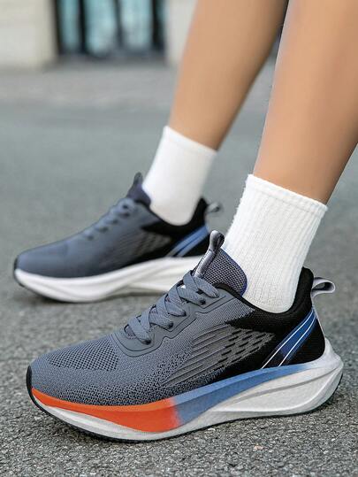 Zapatos deportivos casuales de otoño para hombres, con parte superior de tejido, suela blanda, ligeros y cómodos para actividades al aire libre, correr, tenis