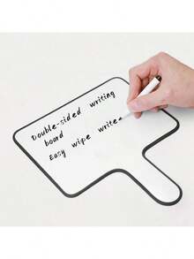Whiteboard Hand Held Cards Two-Sided Portable Easy Wipe Write Leave A Message Multi Functional Record Whiteboard Non-Magnetic Whiteboard Pen Eraser For Judges Household Meeting Pick Up Sign Etc