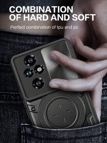 荣耀200 PRO 5G手机壳，带滑动摄像头和支架 - 黑色 - 查看 8