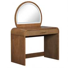 MERAX 39" Makeup Vanity Table With Mirror Touch Screen Lighted Mirror, Dressing Table With Drawer For Bedroom,Espresso - 濃縮咖啡 - 查看 11