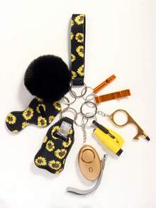 9pcs Women's Self-Defense Keychain Set, Safety Keychain With Personal Alarm, Knife Keychain Accessories, Birthday Gift For Mom, Ladies, Girls, Casual, Halloween, Car Accessories, Bag Decor Halloween Accessories Teachers Day Bag Accessories Lanyards With Id Holder Car Accessories Bag Charms