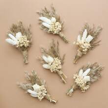 12pcs Boho Dried Flower Bouquet Mini Wedding Handmade Dry Flowers Decor For Vase Crafts DIY Photo Boutonniere For Men Floral Plant Flower For Bridesmaid Gift Birthday Decor (Colorful)