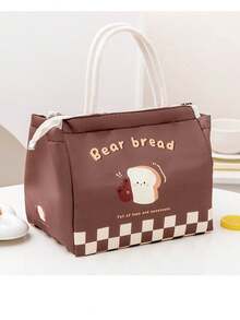 卡通饭盒袋手提便当袋立体午餐袋加厚铝箔大容量手提包新款便当包午餐袋女士午餐盒外出旅行便携防水袋保温午餐袋饭盒 - 彩色 - 查看 8