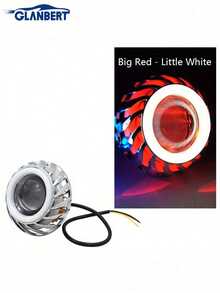 GLANBERT L'upgrade definitivo per Ognissanti: Fari a occhio malvagio - 1 pezzo Faro a proiezione universale per motocicletta a LED di tipo riflettore - Fari con doppio occhio di angelo e diavolo per motocicletta, lente faro motocicletta, luce ausiliaria motocicletta, luce atmosferica