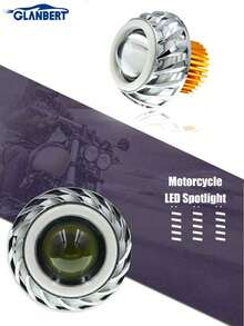 GLANBERT L'upgrade definitivo per Ognissanti: Fari a occhio malvagio - 1 pezzo Faro a proiezione universale per motocicletta a LED di tipo riflettore - Fari con doppio occhio di angelo e diavolo per motocicletta, lente faro motocicletta, luce ausiliaria motocicletta, luce atmosferica