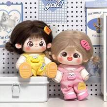 4pcs 20cm Doll Clothes Set - Shirt & Overalls, Authentic Doll Outfit, Suitable For Back To School, Graduation, Entertainment, Holiday Party, Best Friend/Birthday/Halloween Gift - Multicolor - View 7