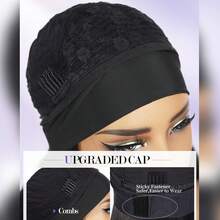 Yaki 卷发头带假发，适合，黑色卷曲直发头带卷发尾，合成材料，可佩戴，无胶半假发，母亲节 - 黑色 - 查看 6