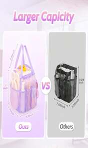 Famichan Mesh Shower Caddy Portable With Drawstring, Dorm Room Essentials For College Students Girls, Large Shower Bag For Camping,Swimming,Gym,Travel,Bathroom - Pink - Dark Grey - View 4