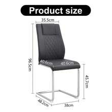 Set di 4 comode sedie da pranzo in PU nere con gambe in metallo argentato, piedini antiscivolo e un design moderno e minimalista, adatte per mobili da cucina, sala da pranzo e soggiorno.