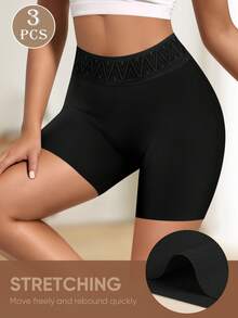 MIOTAN 3条装女士中腰三角裤，弹性柔软透气无缝设计，全包覆优雅，防走光，防卷边 - 彩色 - 查看 3