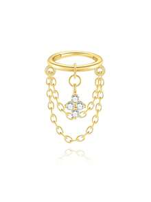 EleRunis 1 Stück 925 Sterling Silber Blumen Kette Ohrringe Nasen Knorpel Helix Piercing Feiner Schmuck für den täglichen Gebrauch, Hochzeit, Party, Verlobung, Jahrestag, Valentinstag