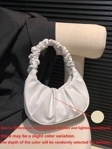 【云纹褶皱单肩包】| 合成革 | 磁扣开合，褶皱肩带 | 女士手提包 | 适合休闲或晚宴场合 | 时尚百搭 - 彩色 - 查看 2