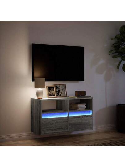 VidaXL TV Wand Unit LED 80x31x45 Cm Grijs Sonoma Oak view 5