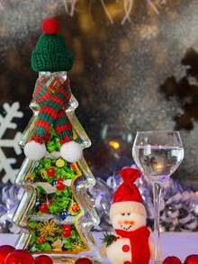 圣诞帽围巾套装，酒瓶套，新款圣诞酒瓶套，香槟红创意酒瓶套，圣诞老人，雪人，鹿酒瓶套，针织酒瓶套，酒店餐厅餐桌节日装饰