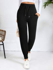 Pantalones deportivos con bolsillos en ángulo para mujer, pantalones casuales para exteriores de otoño, de cintura alta y no ajustados, pantalones deportivos casuales tipo cargo y jogger