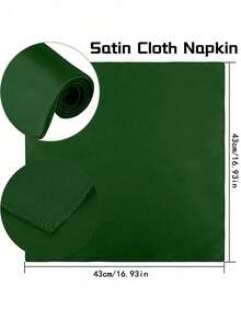 4/8/12/16 Pieces Jade Green Ruffled Satin Napkins -17x17 Inch Square Soft Polyester Wedding Banquet Napkins, Wrinkle Resistant Machine Washed,Christmas