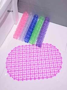 1/2/4pcs Anti-Slip Suction Cup Bath Mats - Waterproof Shower And Toilet Rugs, Plastic, Available In Mixed Colors/Pink/Blue, Bathroom Mats | Wet Environment Pads | Bathroom Carpets, Bathroom Accessories Home Bathroom Decor Fall Decor Back To School - Bathroom Anti-slip Mat - View 13