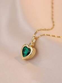 1pc Fashionable Minimalist 18K Gold Plated Heart Pendant Necklace, Elegant Vintage Style Jewelry Gift For Women, Delicate Gold Necklace