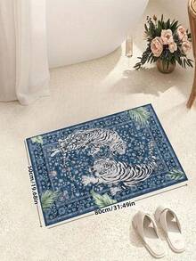 1pc Tiger Area Rugs, Boho Washable Rugs For Living Room, Vintage Soft Dining Room Rug, Non Slip Resistant Large Floor Carpet For Office Bedroom,Living Room,Entrance Welcome Door Mat,