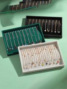 1 件天鹅绒珠宝展示托盘、天鹅绒项链珠宝展示托盘、20 个挂钩珠宝展示托盘、情人节、母亲节、结婚周年纪念日的优雅礼品盒 - 家居珠宝收纳和送礼、整洁的卷式设计、珠宝盒托盘、圣诞节礼物、万圣节礼物、返校必备品、返校礼物