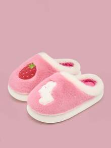 Pantuflas de felpa gruesa para adolescentes, niños y niñas, otoño/invierno, modelo nuevo 2025, suela gruesa, uso en interiores del hogar, cálidas y antideslizantes